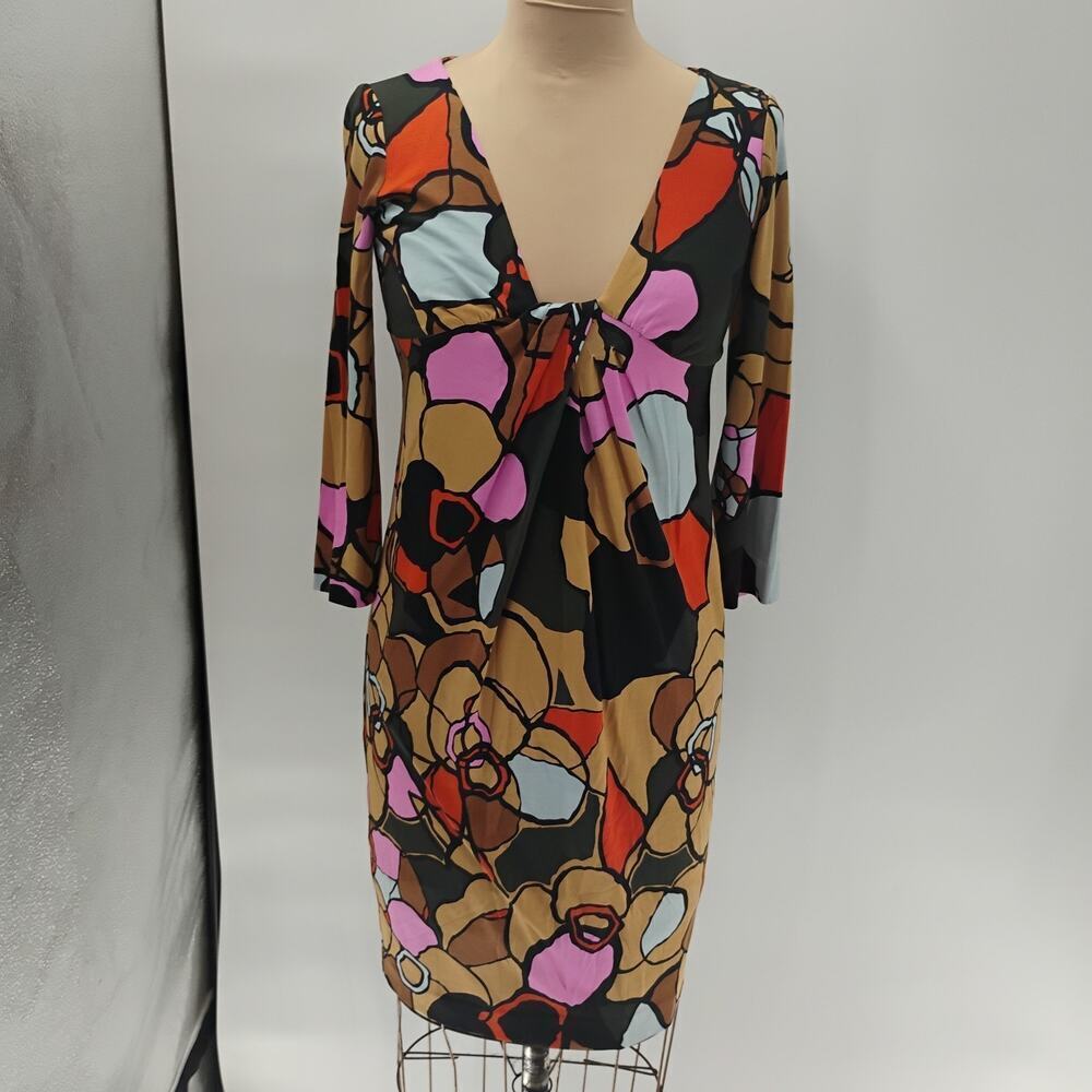 Diane von Furstenberg 100% Silk Jersey Multi Dress Sz 2 - Picture 5 of 16